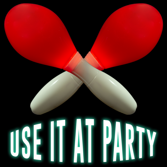 LED Light Up Maraca Supreme - Red 7 Inch
