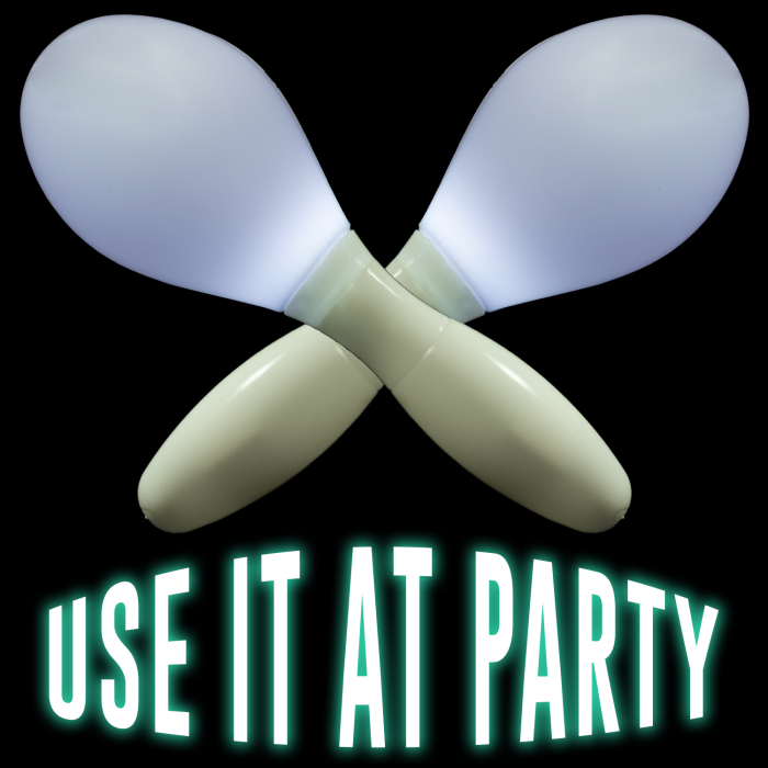 LED Light Up Maraca Supreme - White 7 Inch