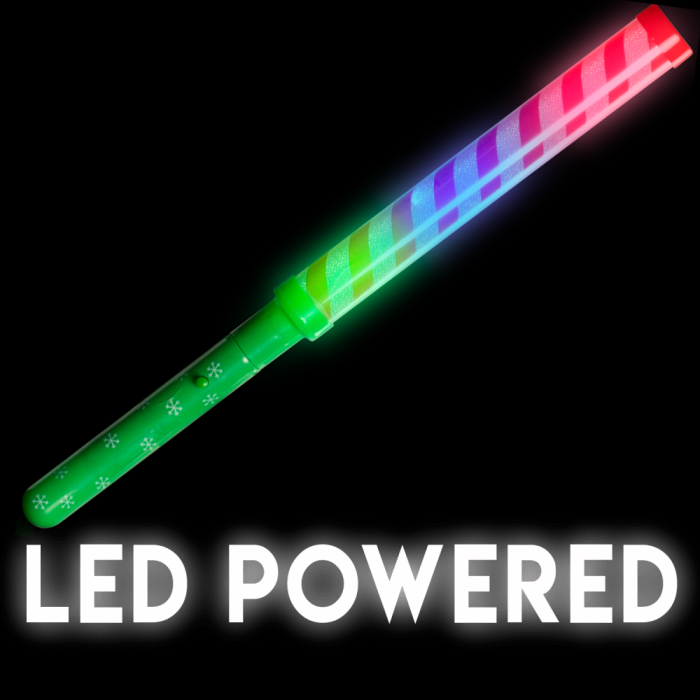 12" Light-Up Candy Cane Stripe Wand