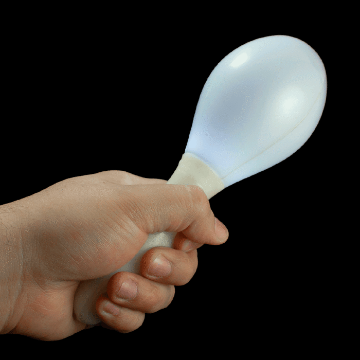 LED Light Up Maraca Supreme - White 7 Inch