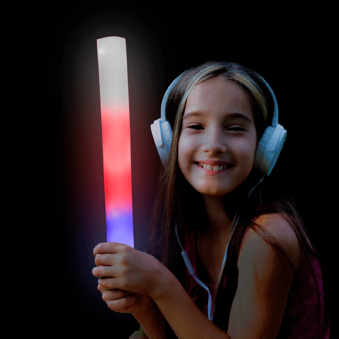 LED Light-Up Red-White-Blue Foam Baton