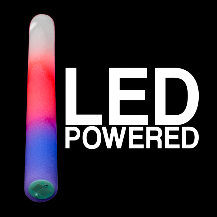 LED Light-Up Red-White-Blue Foam Baton