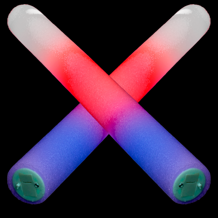 LED Light-Up Red-White-Blue Foam Baton