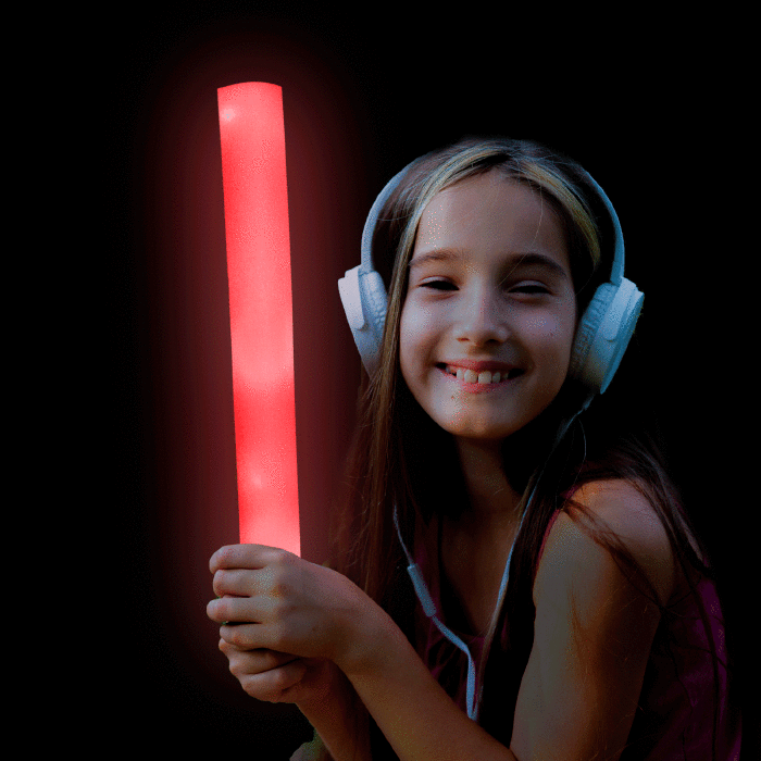 LED Light-Up Foam Stick Baton Supreme- Red
