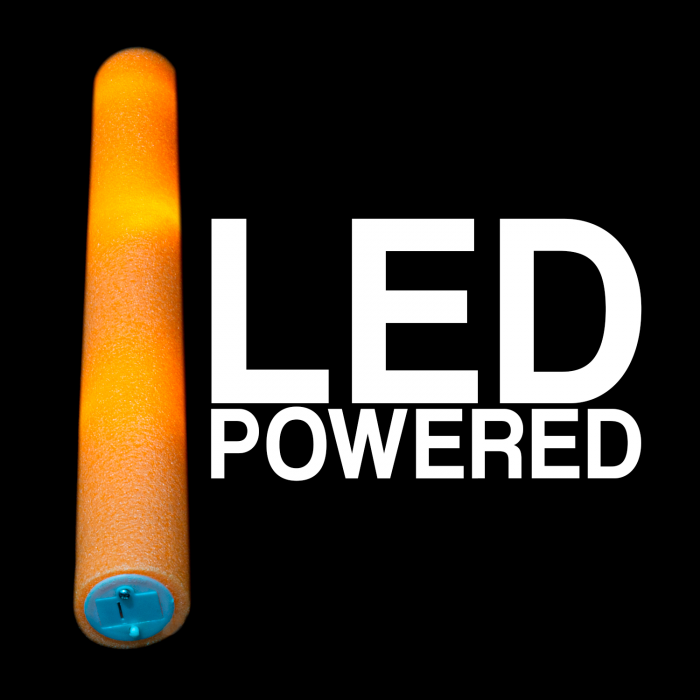 LED Light-Up Foam Stick Baton Supreme- Orange