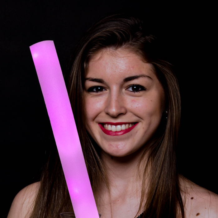 LED Light-Up Foam Stick Baton Supreme- Pink