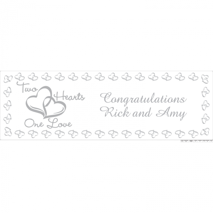 Personalized Medium Two Hearts Wedding Vinyl Banner (1 Piece(s))