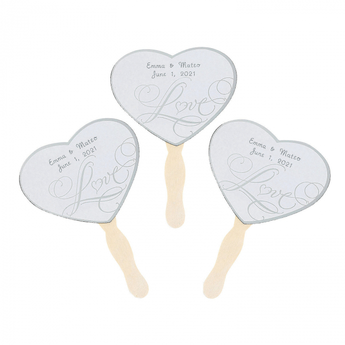 Personalized Love Wedding Hand Fans (Per Dozen)