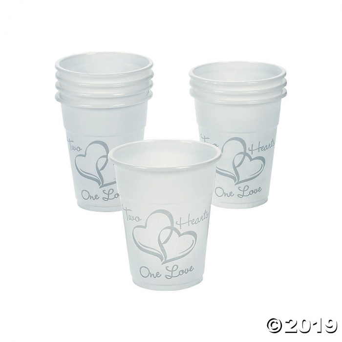 Two Hearts Wedding Disposable Cups (50 Piece(s))