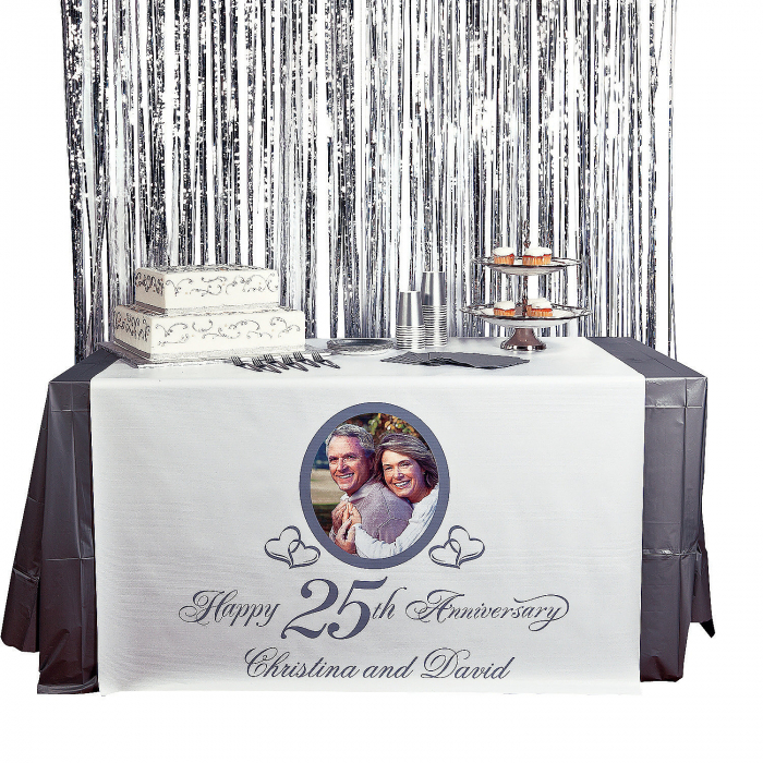 Personalized Photo 25th Anniversary Table Runner (1 Piece(s))