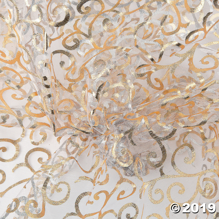 Victorian Gold Printed Fabric Roll (1 Roll(s))