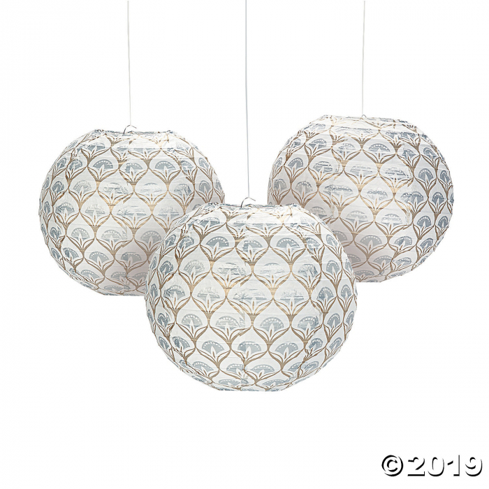 Metallic Lily Hanging Paper Lanterns (6 Piece(s))