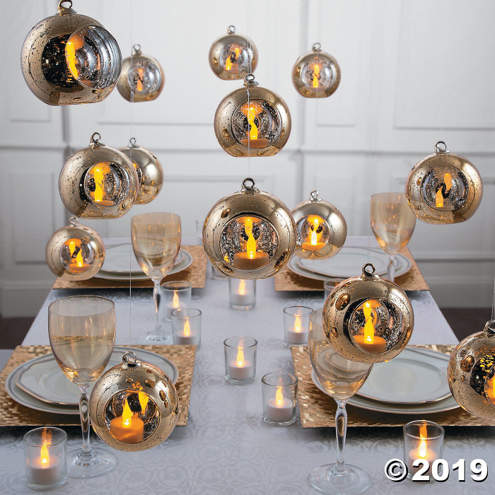 Gold Mercury Hanging Globes (1 Piece(s))