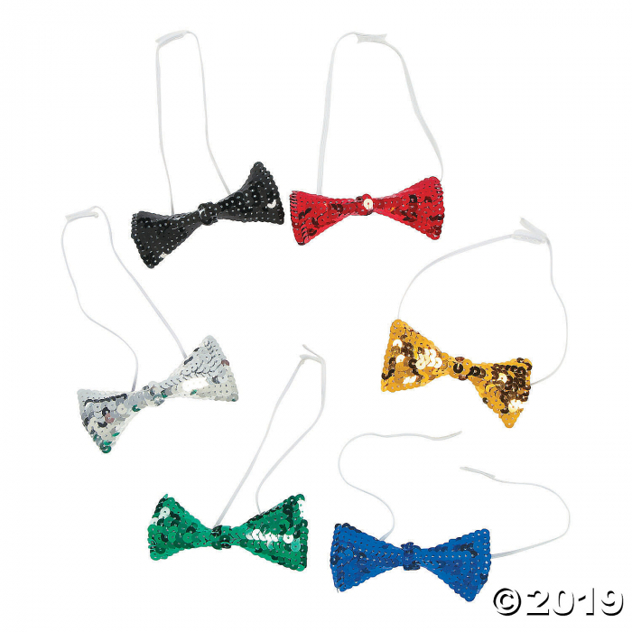 Sparkling Sequin Bow Ties (Per Dozen)