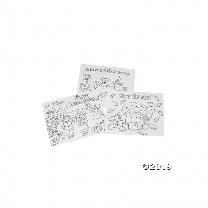 Color Your Own Thanksgiving Placemats (Makes 12)