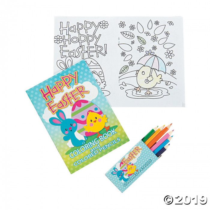 Easter Coloring Book with Colored Pencils (12 Set(s))