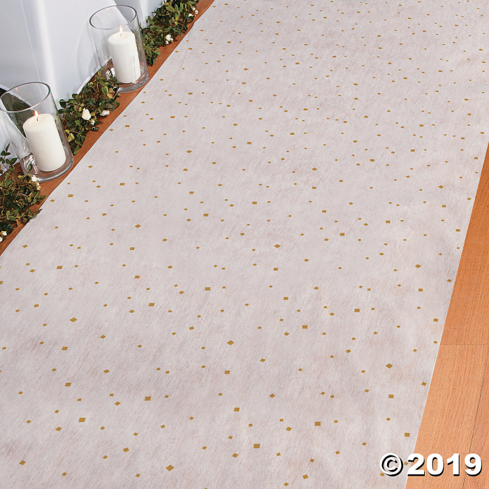 Gold & White Wedding Aisle Runner (1 Roll(s))