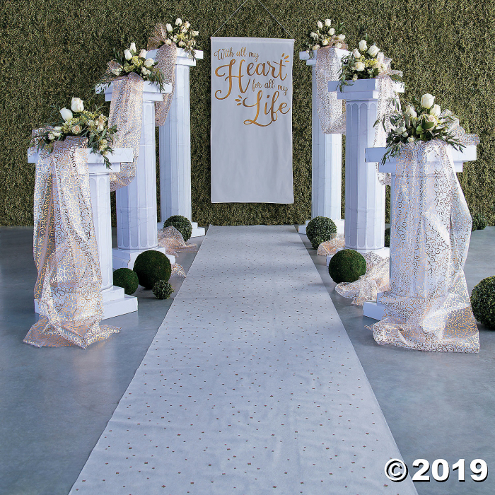 Gold & White Wedding Aisle Runner (1 Roll(s))