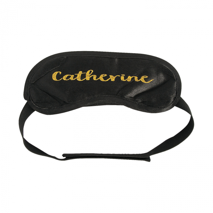 Personalized Black with Gold Glitter Sleep Mask (1 Piece(s))