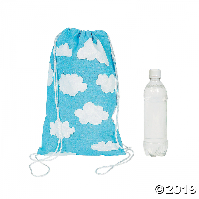 DIY Medium White Canvas Drawstring Bags - 48 Pc.
