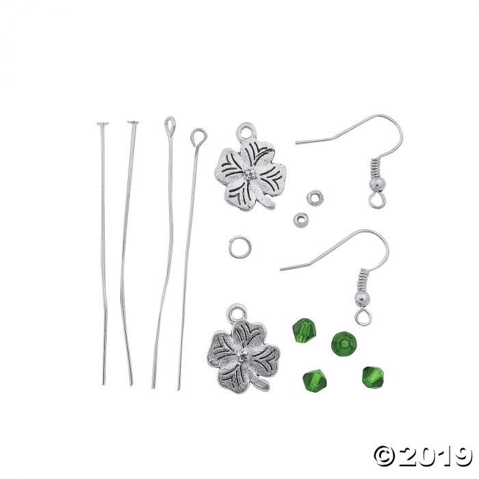 Silvertone Clover Earring Craft Kit (6 Pair)