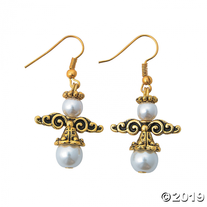 Goldtone Beaded Angel Earrings Craft Kit (6 Pair)