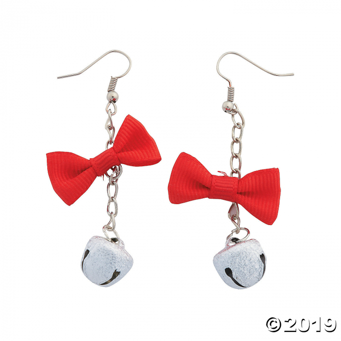 Jingle Bell Bow Earrings Craft Kit (6 Pair)
