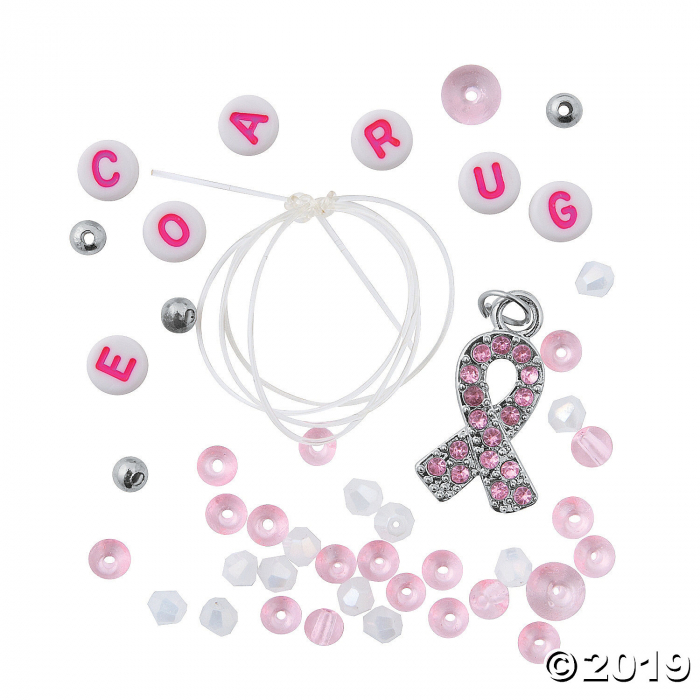Pink Ribbon Bracelet Craft Kit (Makes 2)