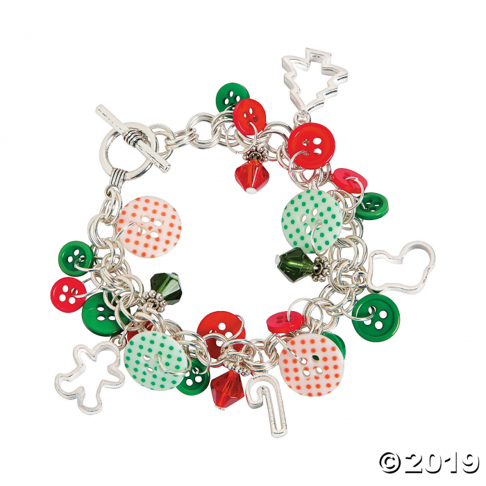 Holiday Button & Bead Bracelet Craft Kit (Makes 2)