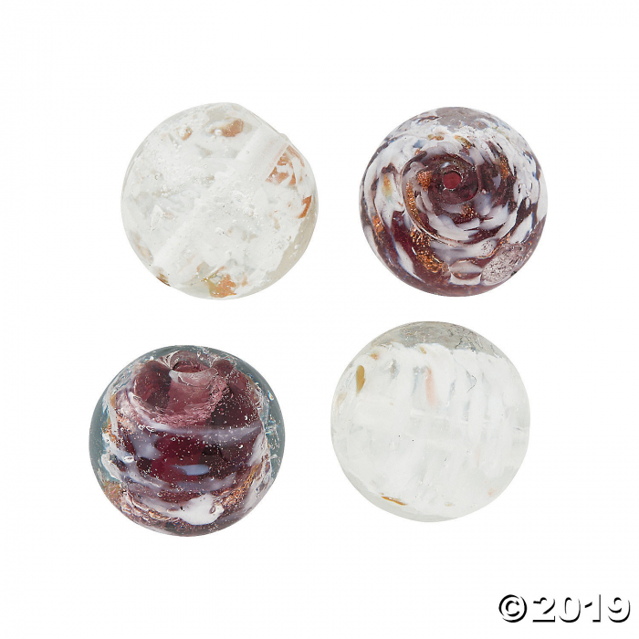 Gold Speckled Round Beads - 23mm (Per Dozen)
