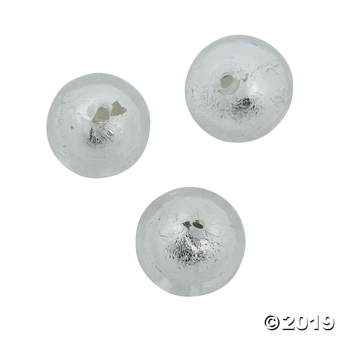Silvertone Round Beads - 13mm (Per Dozen)