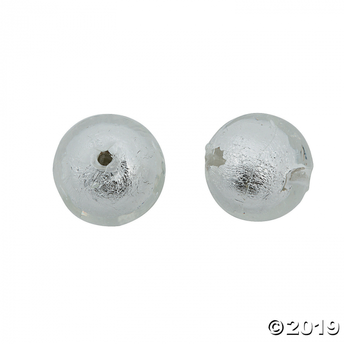 Silvertone Round Beads - 13mm (Per Dozen)