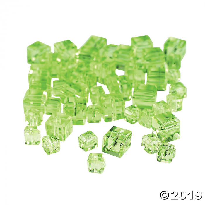 Peridot Cube Cut Crystal Beads - 4mm-6mm (48 Piece(s))
