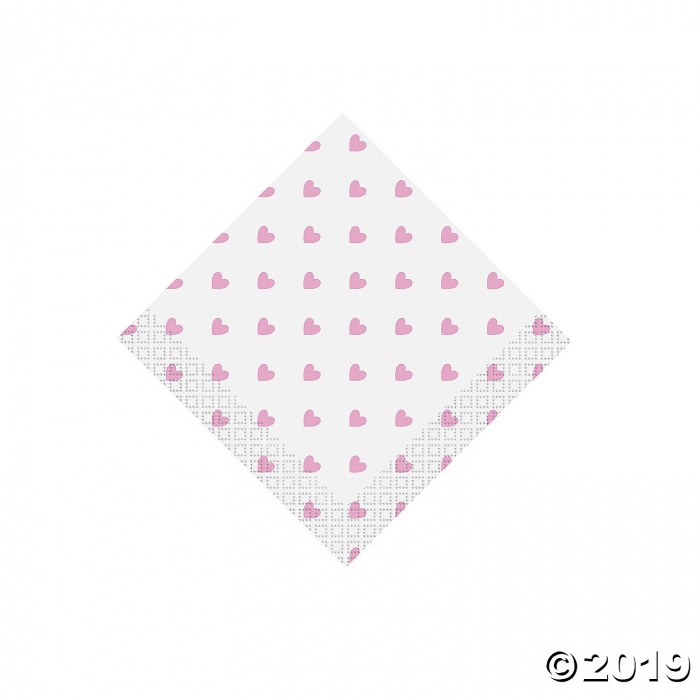 Pink Hearts Baby Shower Beverage Napkins (16 Piece(s))