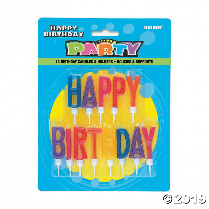 Multicolored Happy Birthday Letter Candles (1 Set(s))