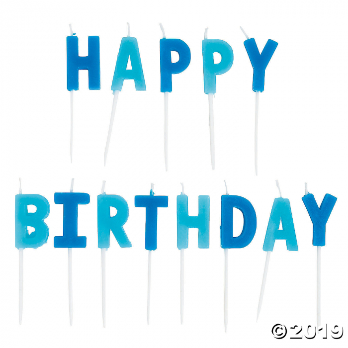 Blue Happy Birthday Letter Candles (1 Set(s))