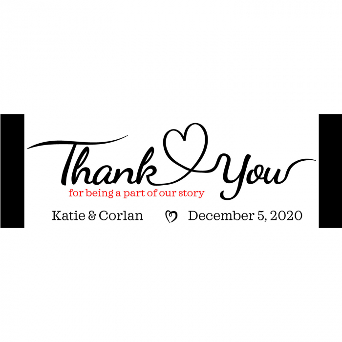 Personalized Thank You Wedding Bookmarks (24 Piece(s))