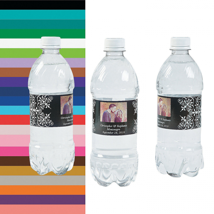 Custom Photo Wedding Water Bottle Labels (50 Piece(s))