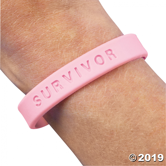 Breast Cancer Awareness Sayings Rubber Bracelets (24 Piece(s))
