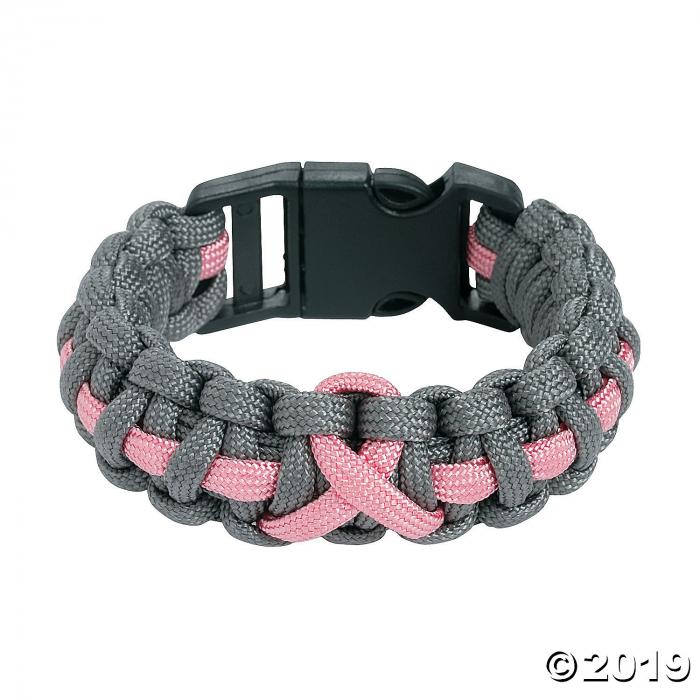 Pink Awareness Ribbon Paracord Bracelets (6 Piece(s))