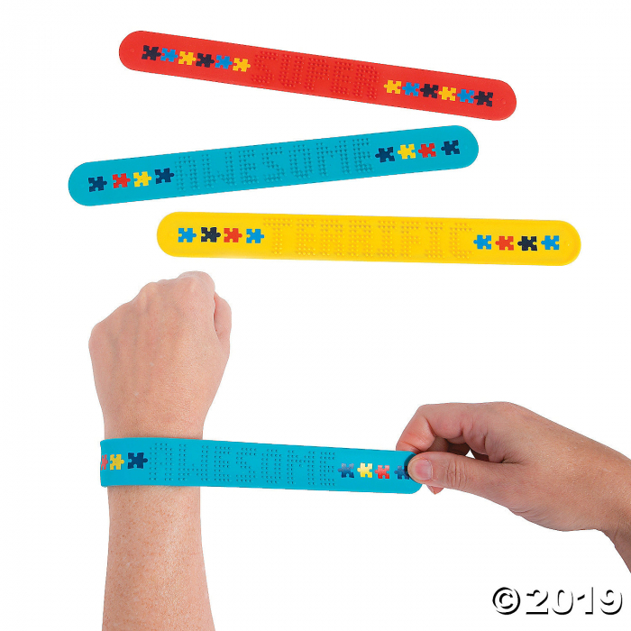 3D Autism Awareness Slap Bracelets (Per Dozen)