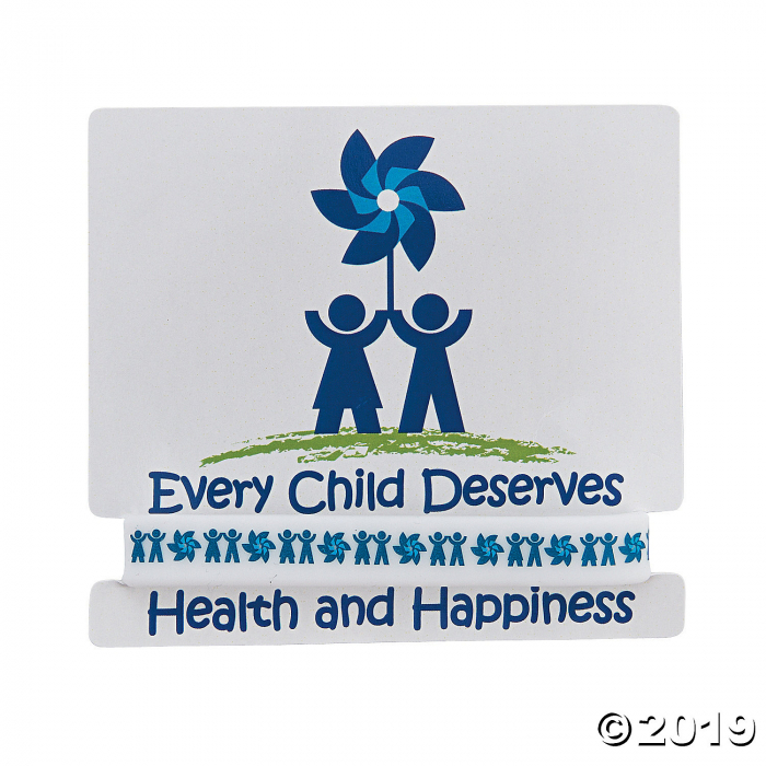 Child Abuse Awareness Rubber Bracelet with Card (Per Dozen)