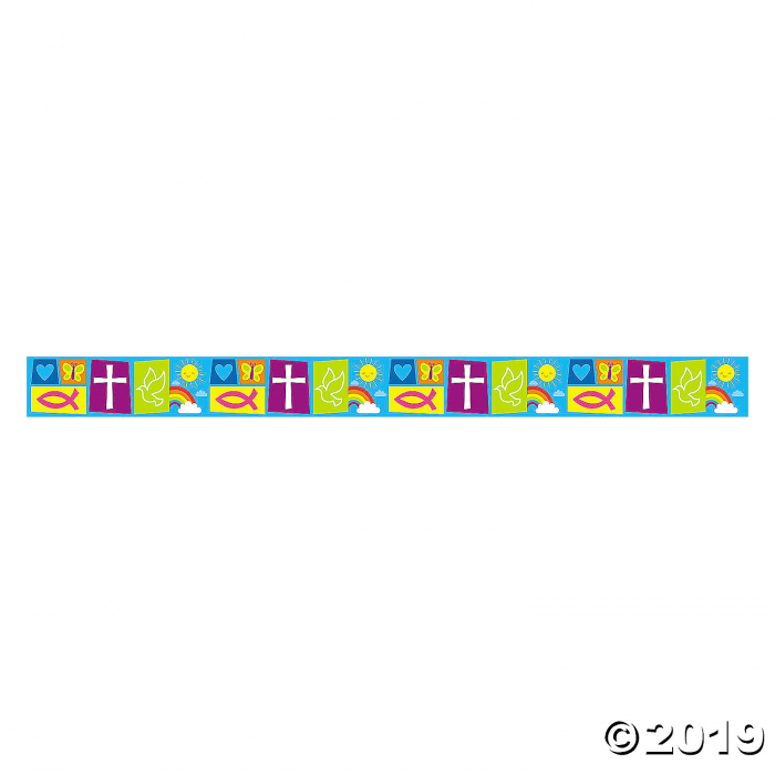 Bright Religious Symbols Bulletin Board Borders (Per Dozen)