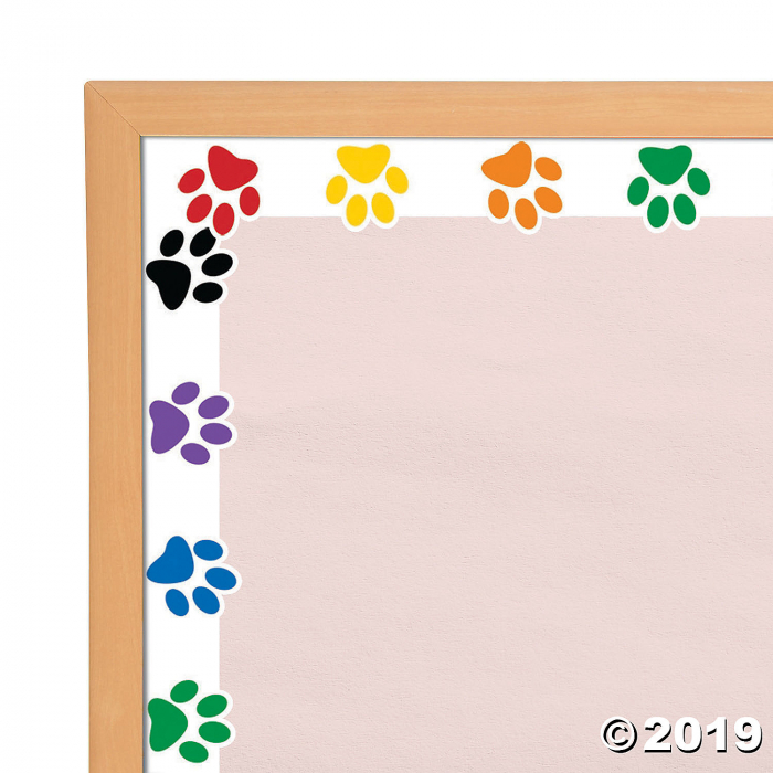 Paw Print Bulletin Board Borders (Per Dozen)