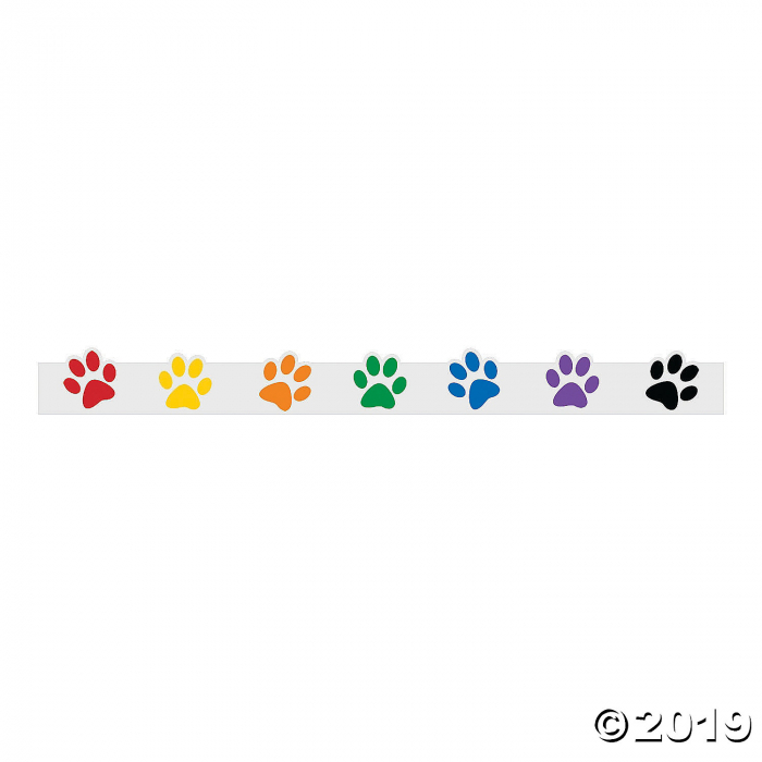 Paw Print Bulletin Board Borders (Per Dozen)