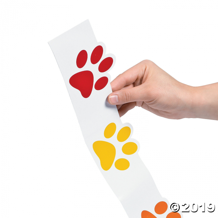 Paw Print Bulletin Board Borders (Per Dozen)