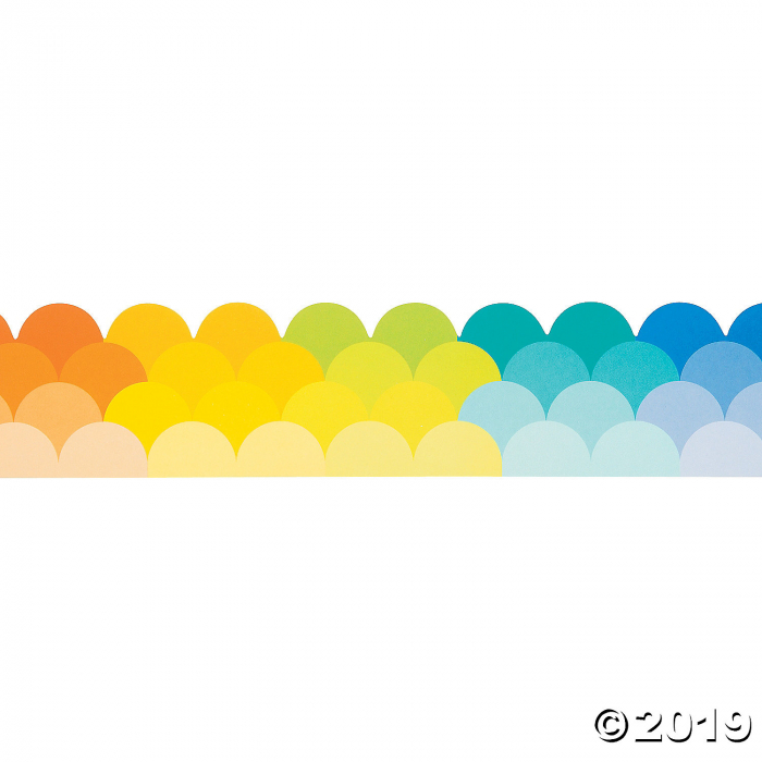 Fish Scale Rainbow Scalloped Bulletin Board Borders (Per Dozen)