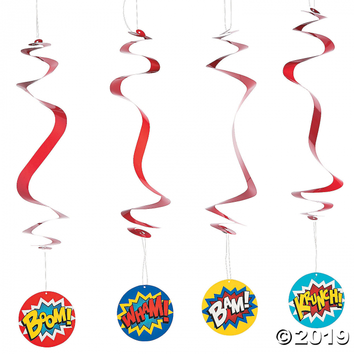 Superhero Hanging Swirls (Per Dozen)