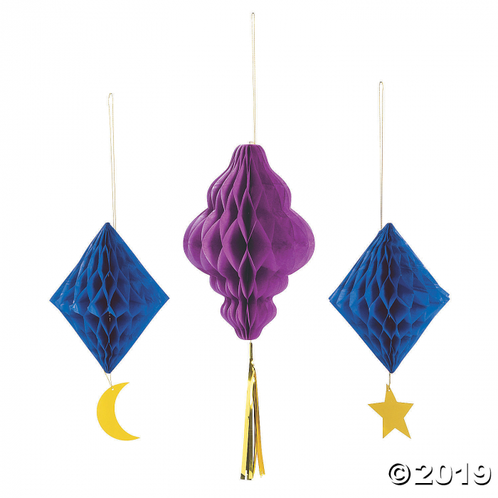 EID Celebration Honeycomb Hanging Decorations (3 Piece(s))