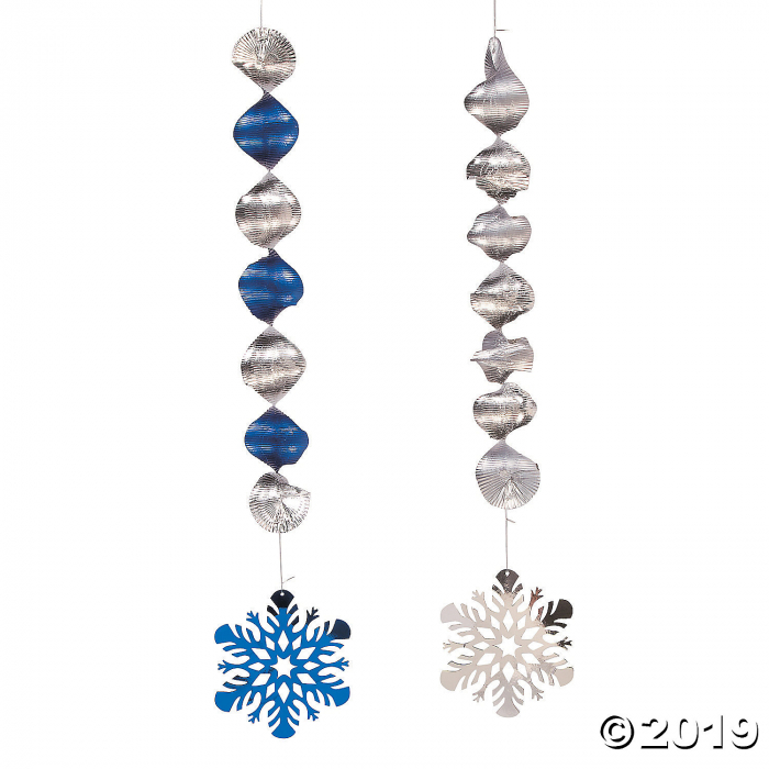 Snowflake Hanging Spirals (Per Dozen)